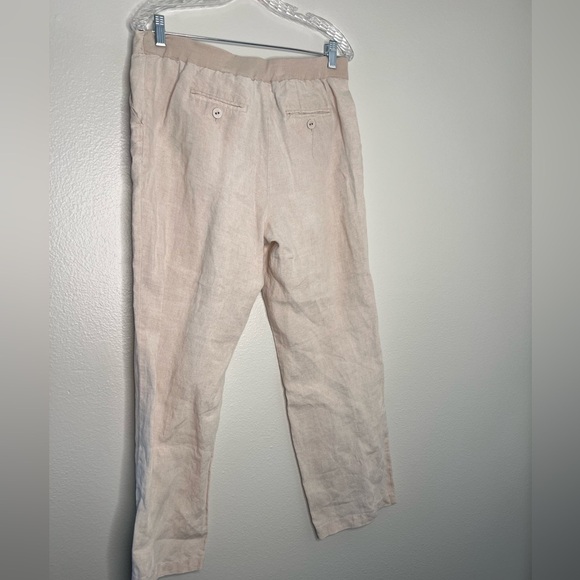 Charter club petite classic fit wide leg linen pants, elasticated 10P #16 - Picture 4 of 7